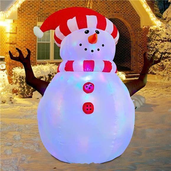 5 FT Christmas Inflatable Snowman Outdoor Yard Decorations, Christmas Blow Up - Picture 1 of 6